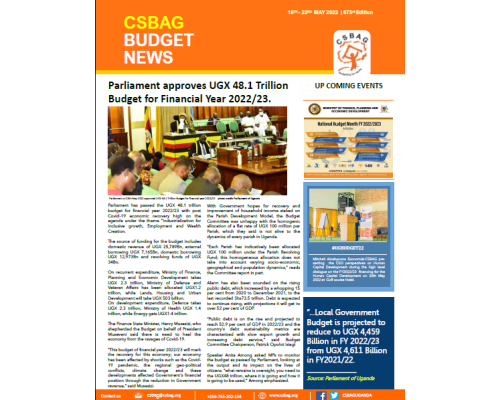 Parliament approves UGX 48.1 Trillion Budget for Financial Year 2022/23.
