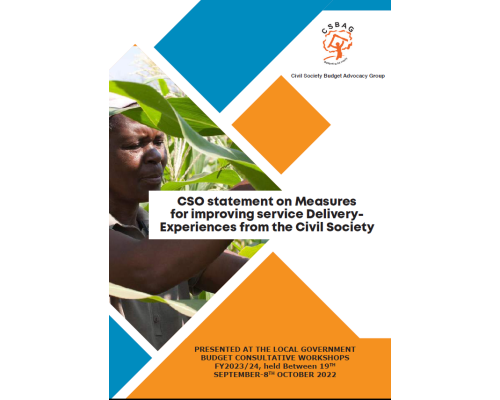 CSO statement on Measures for improving service Delivery- Experiences from the Civil Society