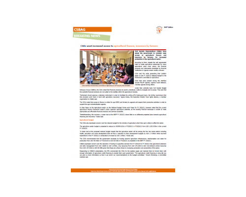 CSOs want increased access to agricultural finance, insurance by farmers