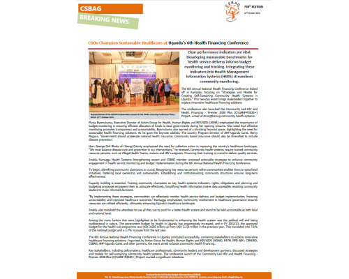 CSOs Champion Sustainable Healthcare at Uganda’s 6th Health Financing Conference