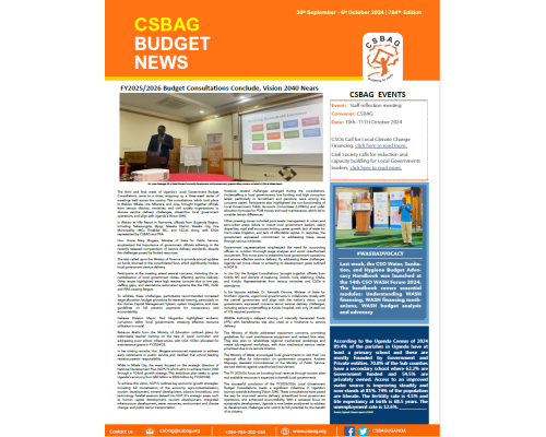FY2025/2026 Budget Consultations Conclude, Vision 2040 Nears