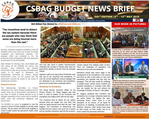 thumbnail of CSBAG BUDGET NEWS 542