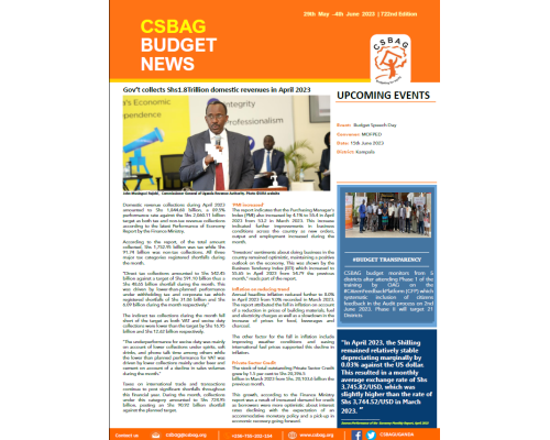 Gov’t collects Shs1.8Trillion domestic revenues in April 2023