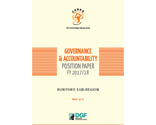 Bunyoro Sub Region CSO Position Paper FY 2017/18 Budget