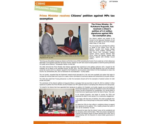 thumbnail of Prime Minister receives Citizens’ petition against MPs tax exemption 6th May 2016