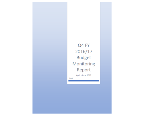 CSO Budget Perormance Monitoring Report Q4 FY2016-17