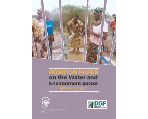 CSBAG Position Paper On The Water And Environment Sector BFP FY 2016/17