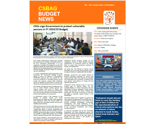 CSOs urge Government to protect vulnerable persons in FY 2024/25 Budget