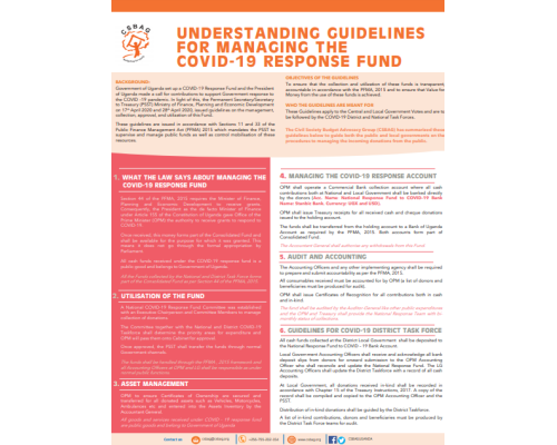 Understanding Guidelines for managing the COVID-19 Response fund