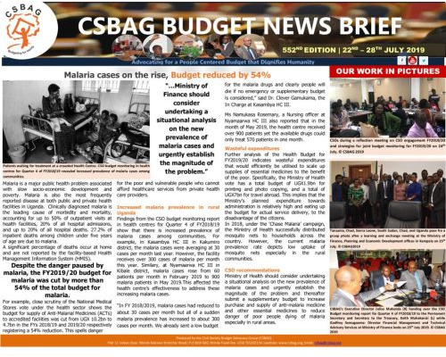 thumbnail of CSBAG BUDGET NEWS 552 EDITION 28th Jul 2019