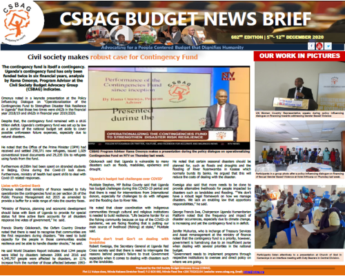 Civil society makes robust case for Contingency Fund