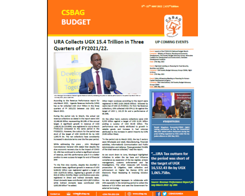 URA Collects UGX 15.4 Trillion in Three Quarters of FY2021/22.
