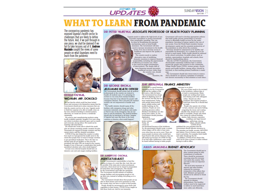 What to learn from Pandemic