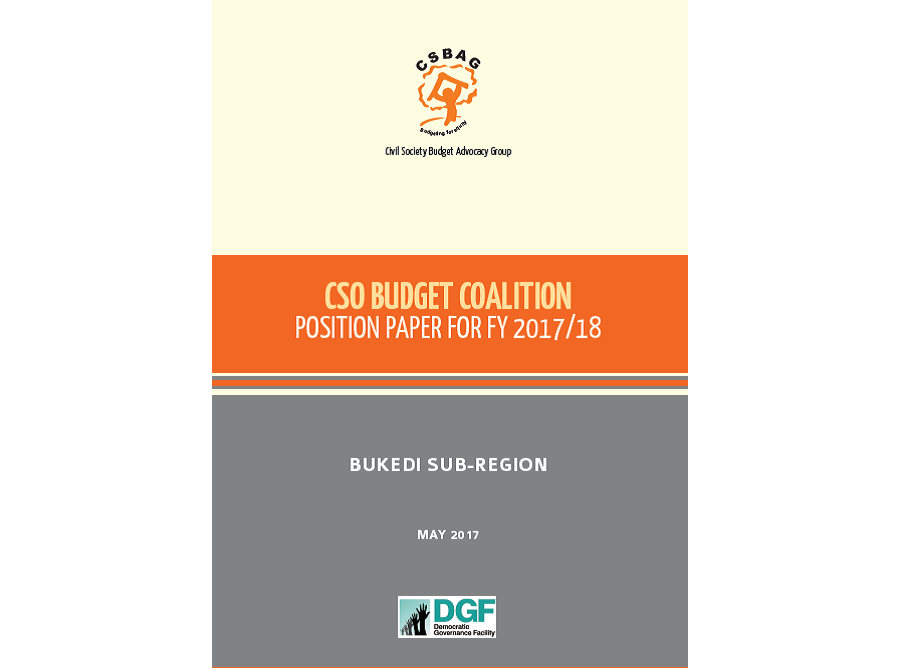 Bukedi Sub Region CSO Position Paper FY 2017/18 Budget