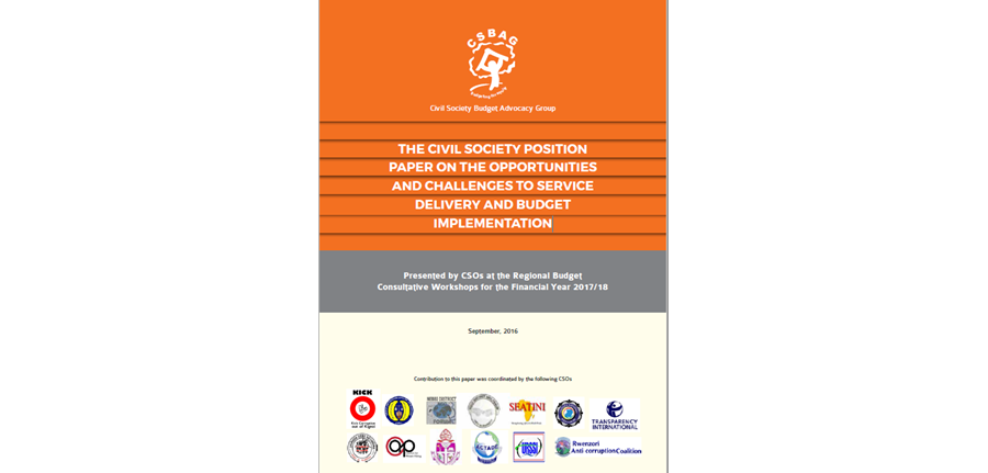 The Civil Society Position Paper On The Opportunities And Challenges To Service Delivery And Budget Implementation