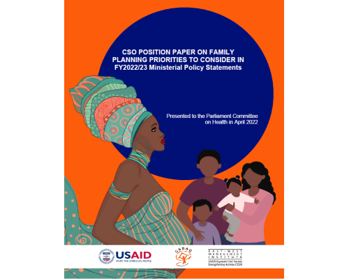 CSO Position paper on Family Planning priorities to consider in FY2022/23 Ministerial Policy Statements