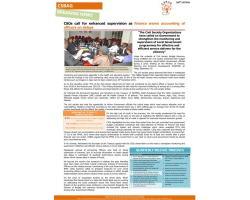 thumbnail of CSOs call for enhanced supervision as finance warns accounting of officers on delays