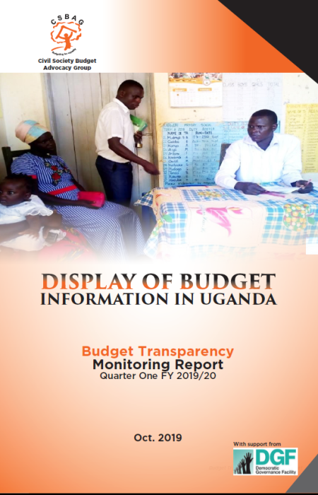 Display of Budget Information in Uganda Budget Transparency Monitoring Report Q1 2019/20 Image