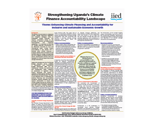 Strengthening Uganda’s Climate Finance Accountability Landscape