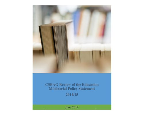 CSBAG Position Paper On Education Sector FY2014-15