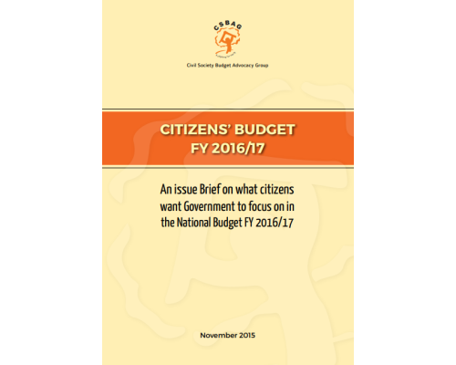 Citizens’ Budget -Issue Brief On What Citizens Want Government To Focus On In The FY 2016/17 National Budget