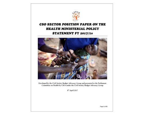 CSO Position Paper On The Health Sector Ministerial Policy Statement FY 2017/18