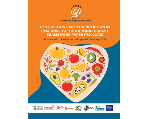 CSO Position paper  on  nutrition in response to the NBFP FY 2022-23 presented to parliament of Uganda
