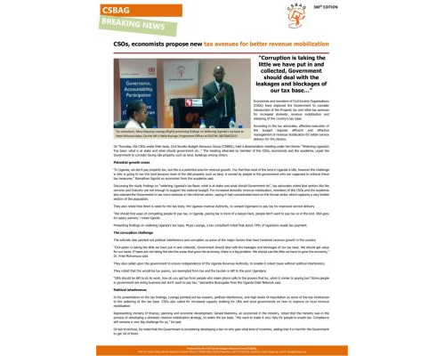 thumbnail of CSOs, economists propose new tax avenues for better revenue mobilization