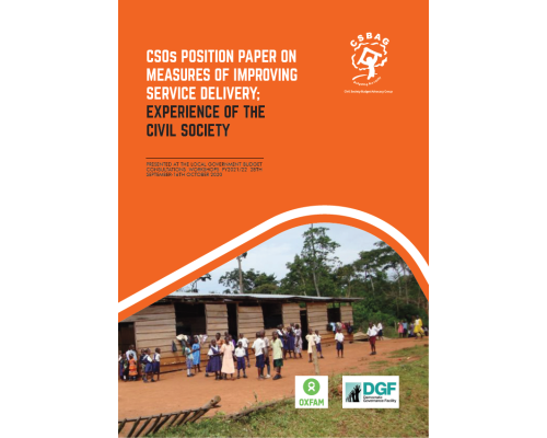 CSOs Position Paper on Measures of Improving Service Delivery; Experience of The  Civil Society