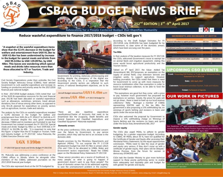 Reduce wasteful expenditure to finance 2017/2018 budget – CSOs tell gov’t