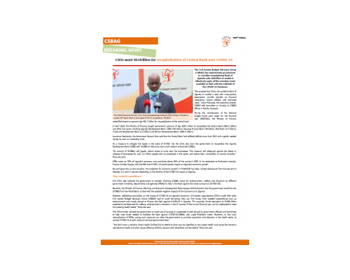 CSOs want Sh1trillion for recapitalisation of Central Bank over COVID-19