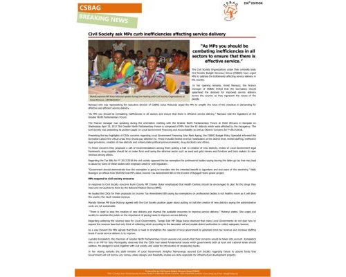 thumbnail of Civil Society ask MPs curb inefficiencies affecting service delivery
