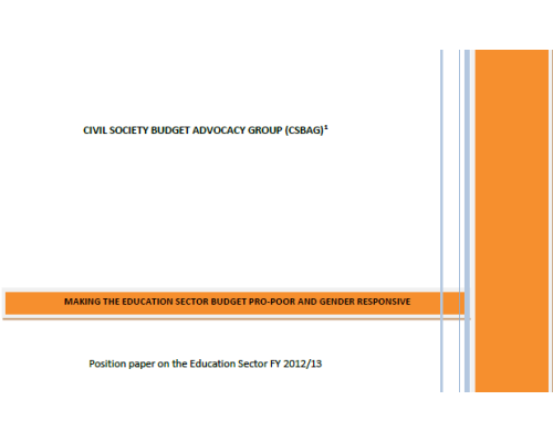 CSBAG Position Paper On The Education Sector FY 2012/13