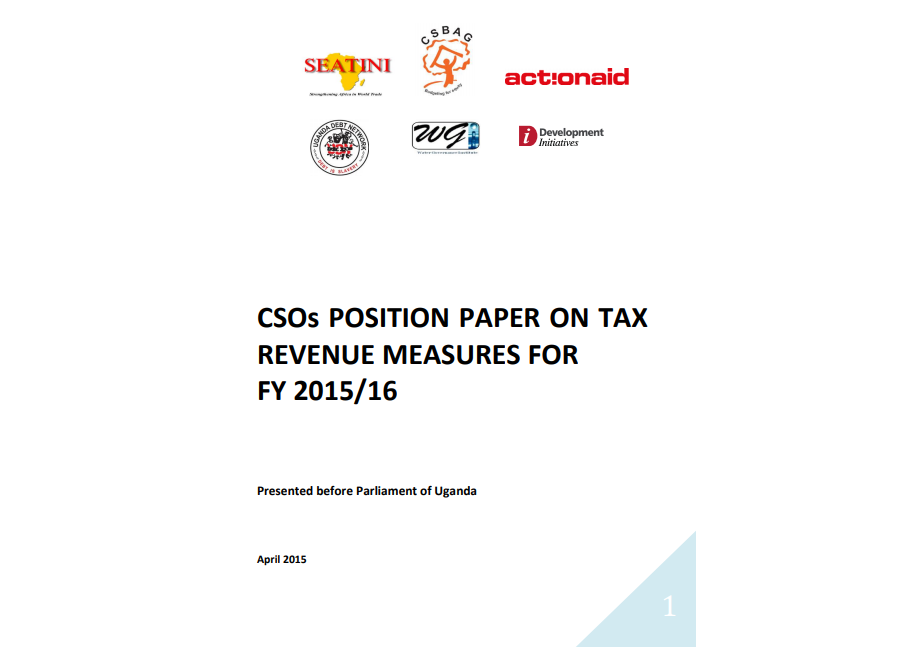 CSOS Position Paper on Tax Revenue Measures FY 2015-16.