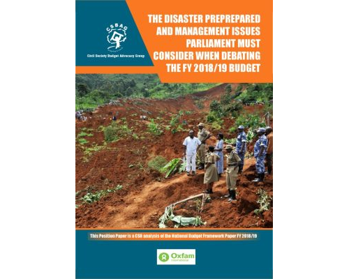 The Disaster Prepared And Management Issues Parliament Must Consider When Debating The FY 2018/19 Budget