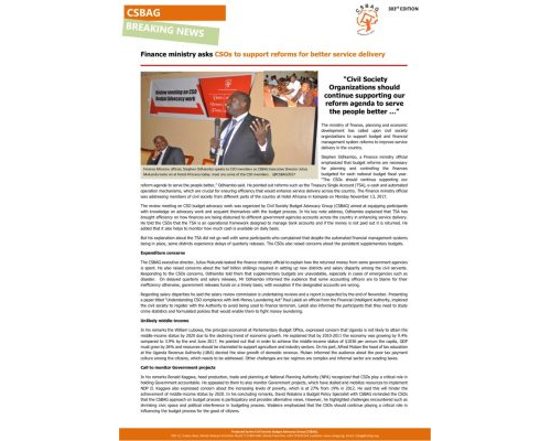 thumbnail of Civil Society Organisations launch road map for FY 201819 Budget advocacy