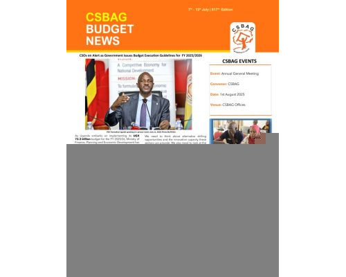 thumbnail of CSBAG BUDGET NEWS. 817th Edition