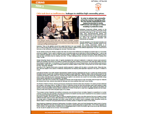 CSOs task Govt on inefficiencies, leakages to stabilize high commodity prices