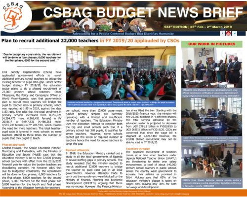 thumbnail of CSBAG BUDGET NEWS 533 3rd March 2019