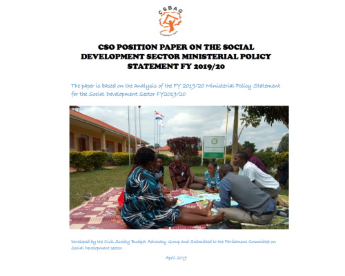 CSO Position Paper On The Social Development Sector Ministerial Policy Statement FY 2019/20