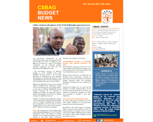 CSBAG condemns disruptions of the FY2024/25 budget approval process C