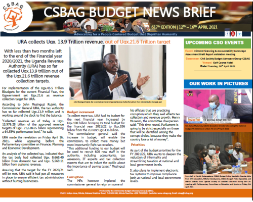 URA collects Ugx. 13.9 Trillion revenue, out of Ugx.21.6 Trillion target