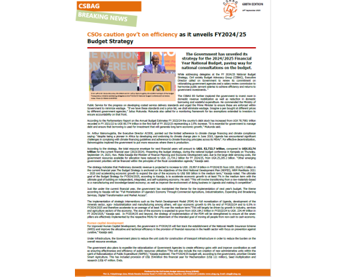 CSOs caution gov’t on efficiency as it unveils FY2024/25 Budget Strategy