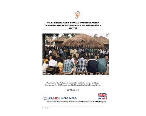 CSOs Position Paper On Financing For Local Government FY2017/18
