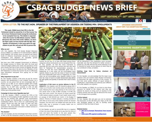 thumbnail of CSBAG BUDGET NEWS 169th Edition-10th Aprl-2016