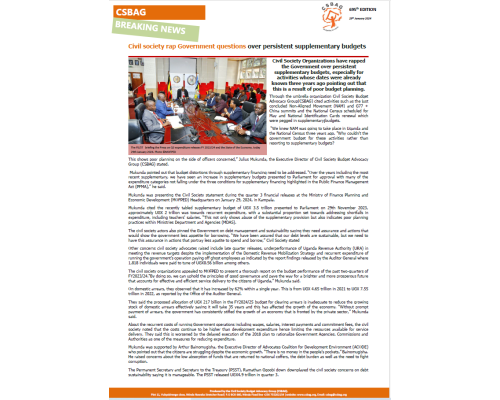 Civil society rap Government questions over persistent supplementary budgets
