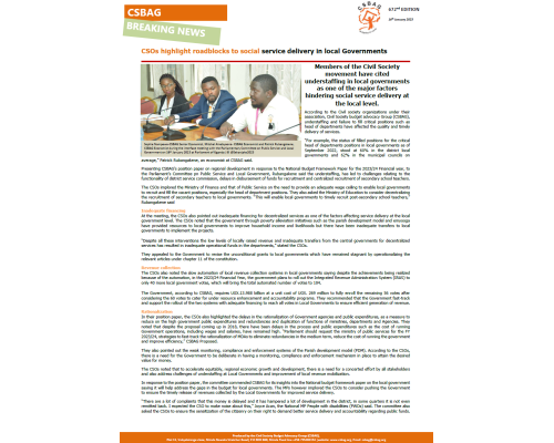CSOs highlight roadblocks to social service delivery in local Governments