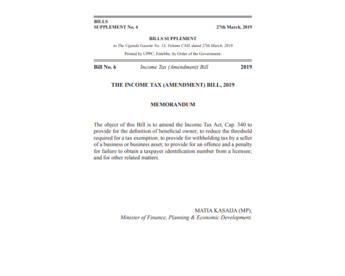 The Income Tax (Amendment) Bill, 2019