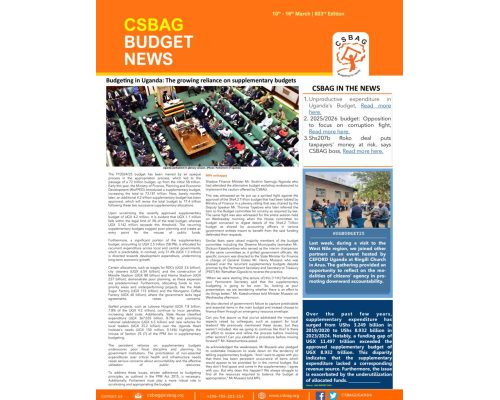 thumbnail of CSBAG BUDGET NEWS. 803 Edition