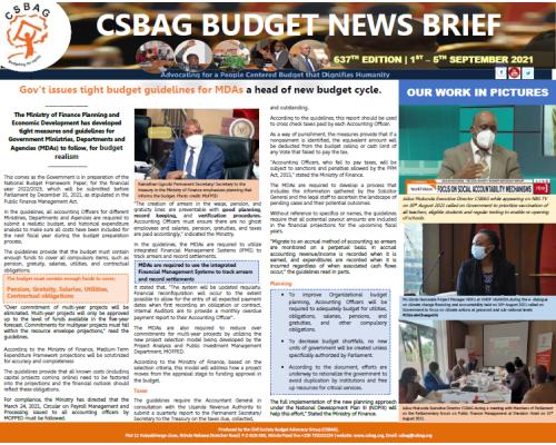 Gov’t issues tight budget guidelines for MDAs a head of new budget cycle.